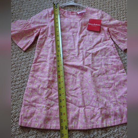 Hanna Andersson Flowers bell sleeve Pink Dress size 5 - Picture 12 of 13